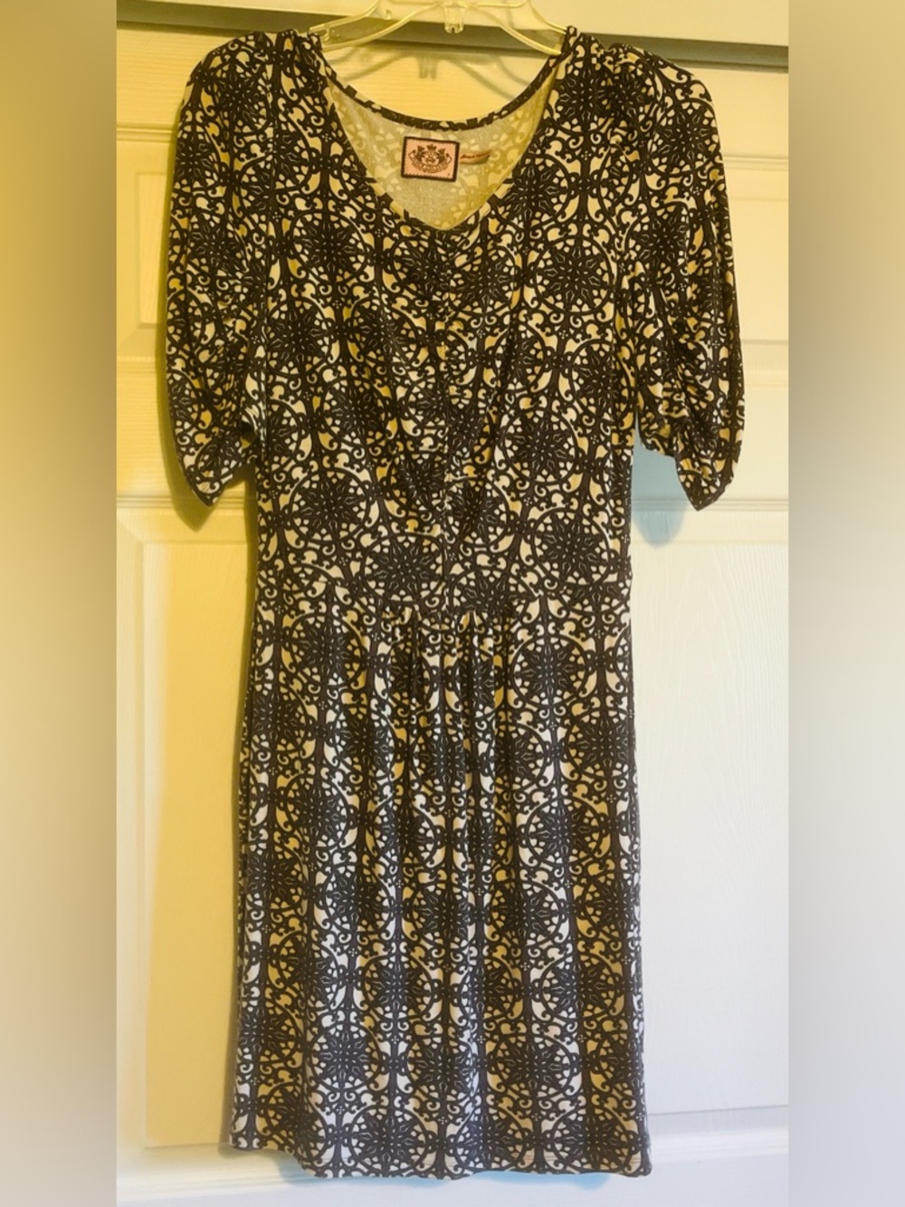 Juicy Couture Gray, cream and black Women's Mini Dress